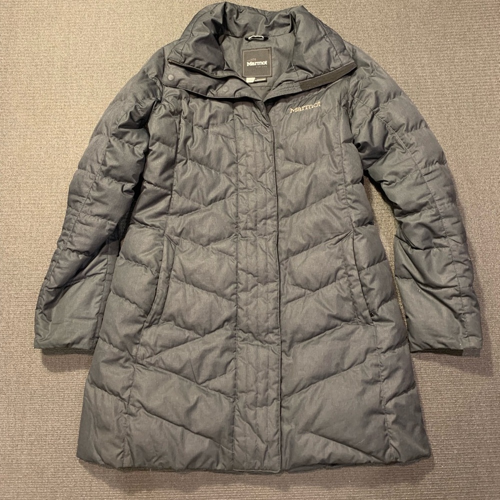 Marmot‎ Varma 700 Down Fill Jacket Steel Onyx Gray Size Medium No Hood